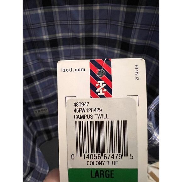 NWT Izod button down Campus Twill Size Large - Picture 3 of 3
